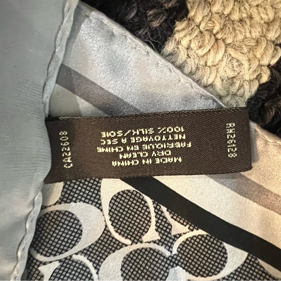 Coach Black and Gray Geometric Scarf - Picture 3 of 5